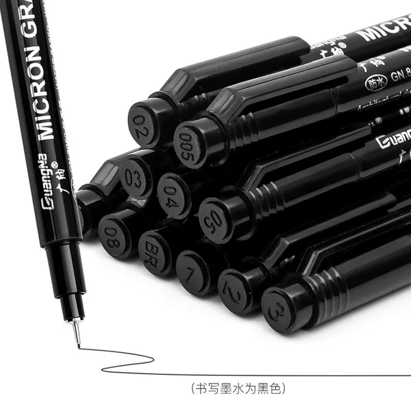 Guangna 8050 needle pen students use waterproof cartoon drawing drawing drawing edge Hook pen suit art black outline pen