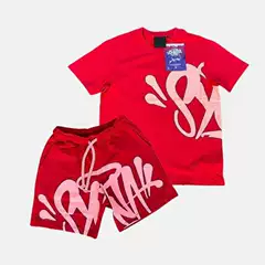 Synaword High Street Fashion Hip-Hop Suit Men's 2023 Trendyy T-Shirt Printed Syna Shorts Spot Cotton No