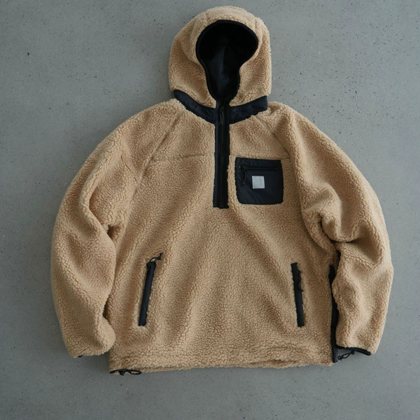 Hooded sherpa khaki