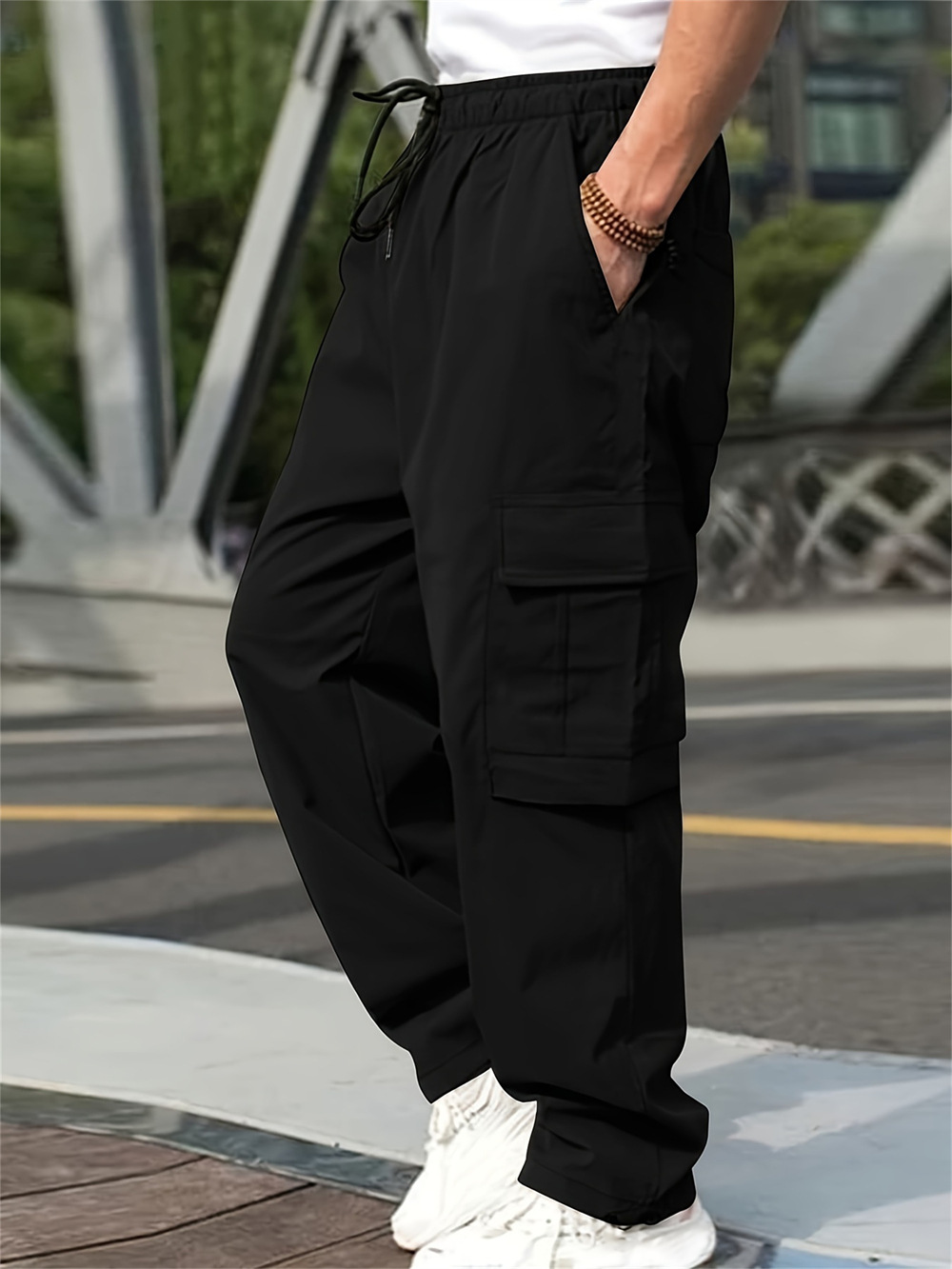 2024 Spring and Autumn Youth Casual Work Clothes Long Loose Straight Outdoor Sports Running Pants Men_voghion.com