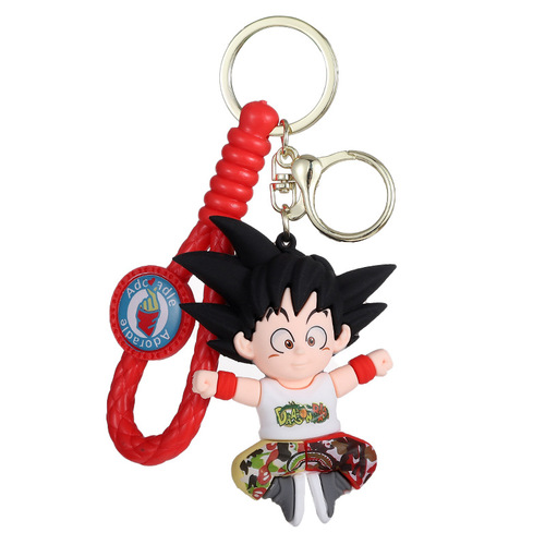 Cartoon Anime Doll Dragon Ball Keychain Sun Wukong Car Key Chain Bag Pendant Claw Machine Small Gift Wholesale