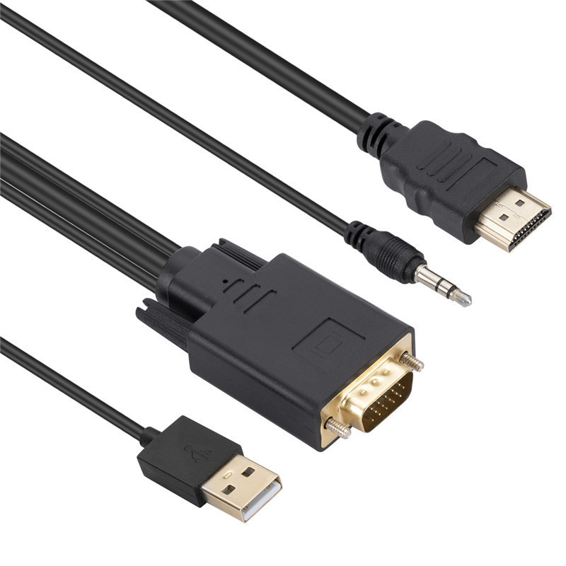 VGA-HDMI変換器オーディオ付きvga to hdmiケーブル1.8メートルコンピュータテレビ|undefined