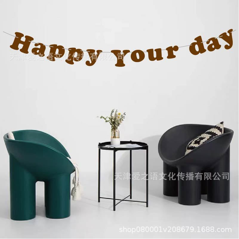 INS Mori letras simples happybirthday cumpleaños banner bebé año fiesta lugar foto diseño