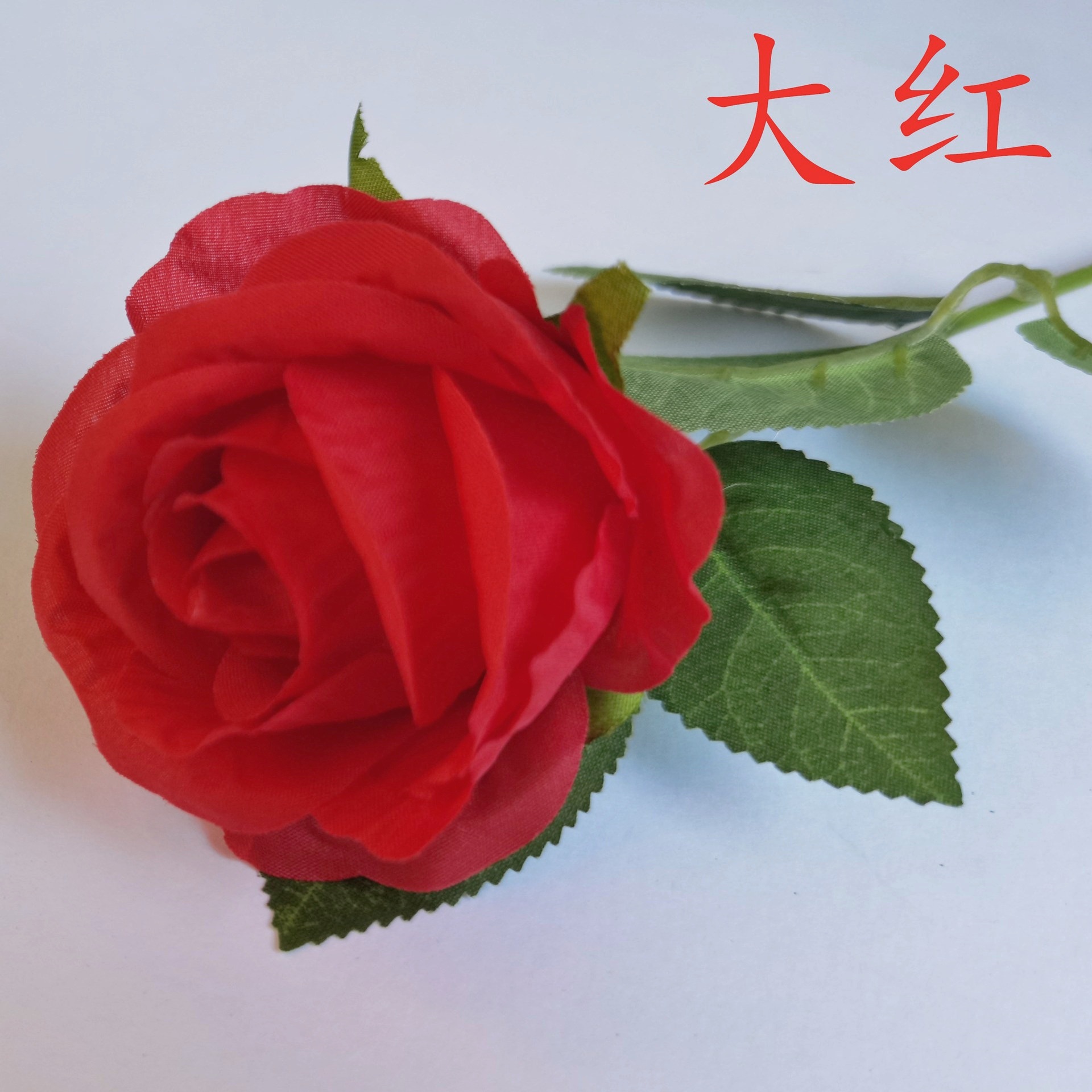 Simulación de flores de rosa única rosa de San Valentín boda en el hogar flores falsas flores artificiales sensación de tela de terciopelo rosa