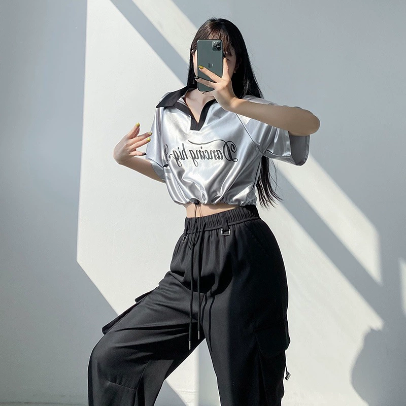 Корейская танцевальная girl-группа костюм kpop горячая девушка танцевальный костюм летняя джаз-танцевальная практика униформа хип-хоп уличные штаны