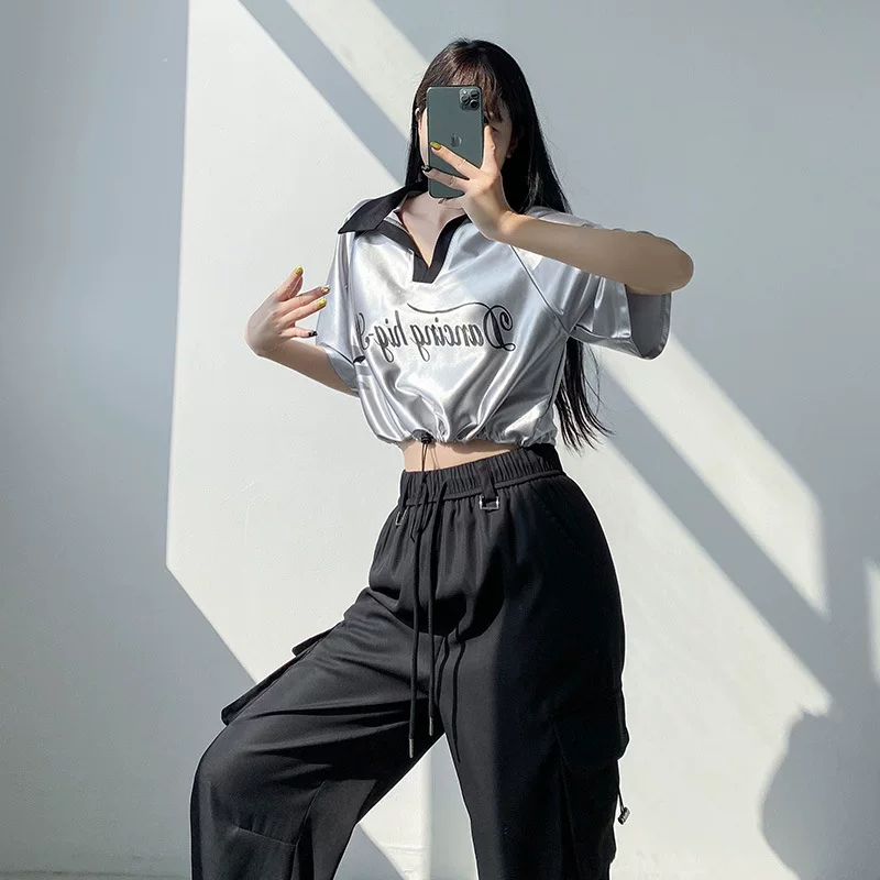 Корейская танцевальная girl-группа костюм kpop горячая девушка танцевальный костюм летняя джаз-танцевальная практика униформа хип-хоп уличные штаны