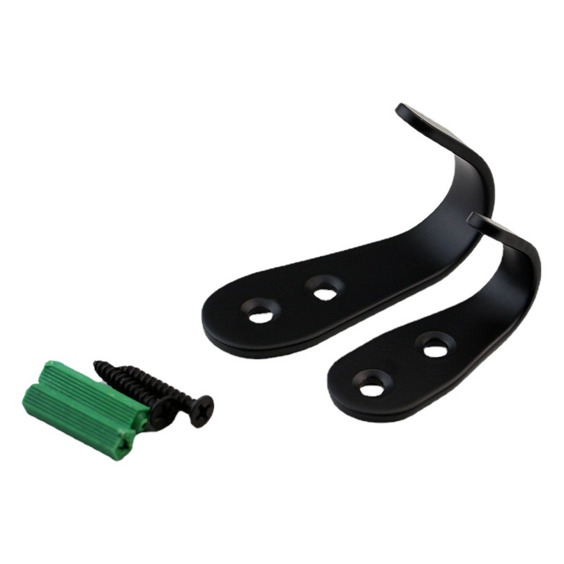 Gancho de ropa de acero inoxidable negro gancho único gancho de ropa sólida familia Hotel cocina baño partición ropa gancho