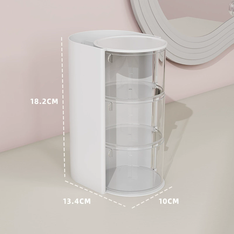 Cosmetic Storage Box, 3-Tier Sponge Organizer with Brush Holder, compact makeup system