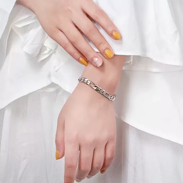 Fashionable Cross-Border Hot-Selling Three-Link Figaro Bracelet, 6mm Wide, Elegant and Simple European and American Style Jewelry, Wholesale in Stock