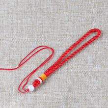 手工编织手把绳文玩玉器手把件绳腰挂绳彩线绳DIY把件白圆珠圆绳