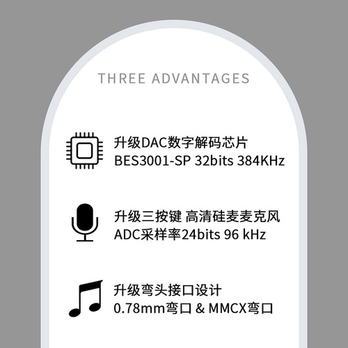 JCALLY TC08PRO TYPEC digital audio oxygen-free copper headphone upgrade cable MMCXQDCZSN0.78