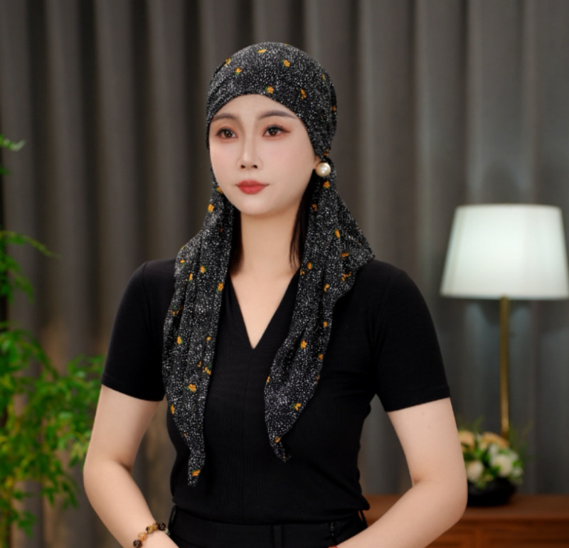 【蝶舞】休闲薄款潮流洋气飘带帽子女百搭碎花帽遮白发四季透气|undefined