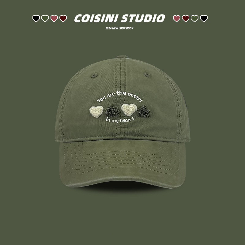 Dulce pequeño sombrero de béisbol de amor fresco primavera y otoño para chicas, sombrero de boca de pato para hombres.