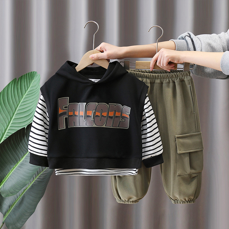 7814 traje de primavera para niños 2025 nuevo traje de tres piezas de primavera y otoño para niños de moda