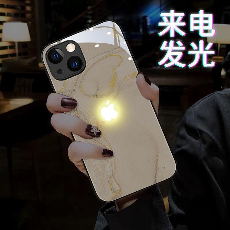 Suitable for Apple 14 Phone Case, iPhone 13 Incoming Call Light-Up, 15 Couple Model, 12 Pro Marble, 16 Pro New Model, 17