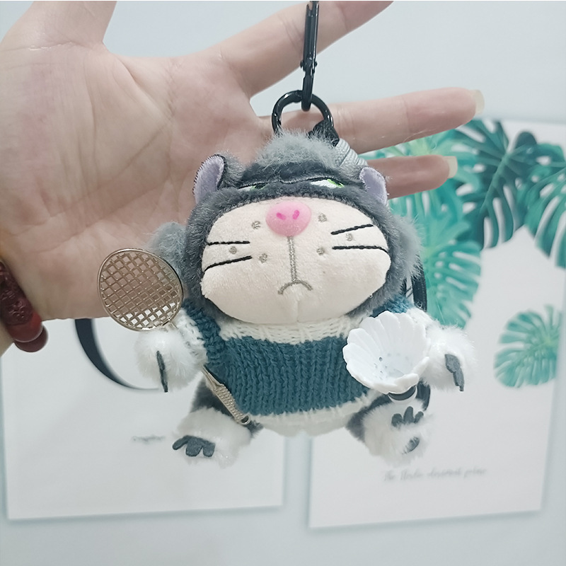 新しいアスリートルシファードールペンダントバドミントン猫ガールバッグペンダント人形ぬいぐるみ卸売|undefined