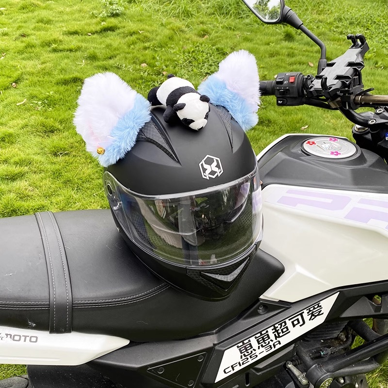 Plush Cat Ear Helmet Decoration Detachable Accessories