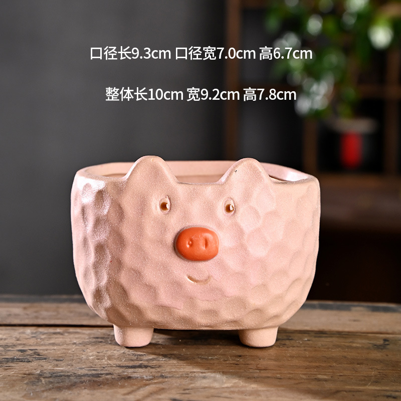 Cartoon Creative Animal Succulent Flower Pot Ceramic Household Special Clay Coarse Pottery Root Control Pot Special Clearance Wholesale Cartoon Creative Animal Succulent Flower Pot Ceramic Household Special Clay Coarse Pottery Root Control Pot Special Clearance Wholesale