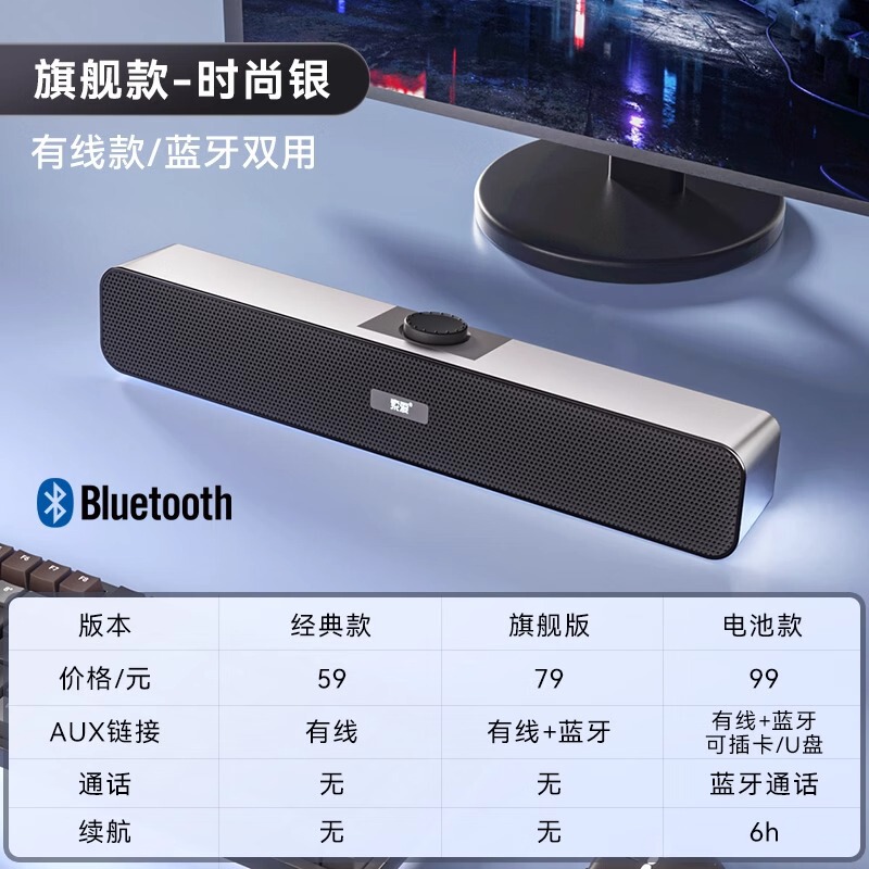 索愛A6コンピュータオーディオデスクトップ家庭用ノートパソコンデスクトップ有線bluetoothスピーカーマイク重サブウーファ|undefined