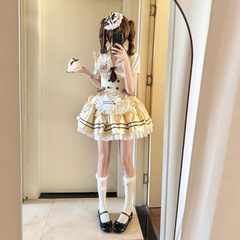 日本の甘いロリータロリータ半袖ドレス夏の新しい年齢を減らす痩身ふわふわケーキスカート女性用