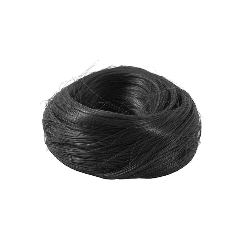 Low Tie Ball Head Wig Women's Real Hair Loop Simple Casual Hair Pack Natural Fluffy Hair Police Lazy Hair Artifact