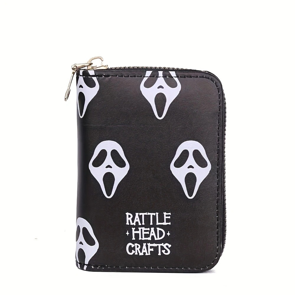 2023 nueva cartera de Halloween cráneo impreso multi-Tarjeta titular divertido Halloween monedero embrague