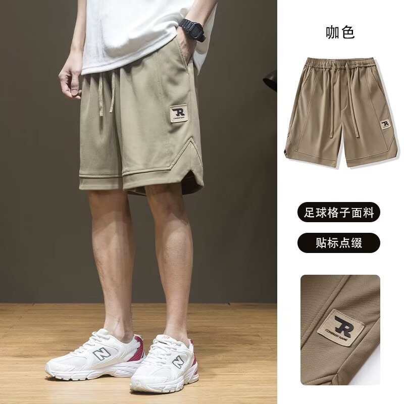 Pantalones cortos deportivos de ropa exterior de verano de la marca de moda estadounidense para hombres sueltos de gran tamaño casual pantalones de cinco puntos rectos transpirables y versátiles