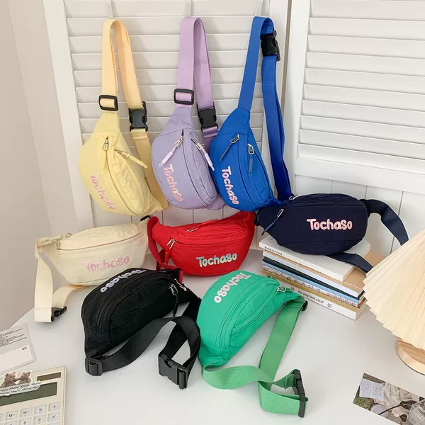 Korean Style Casual Sports Chest Bag for Boys and Girls, Trendy Letter Design, Baby Travel Coin Purse, 2026 New Model Children's Waist Bag