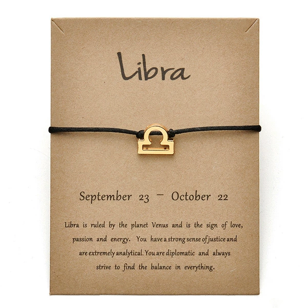 Libra black gold bracelet