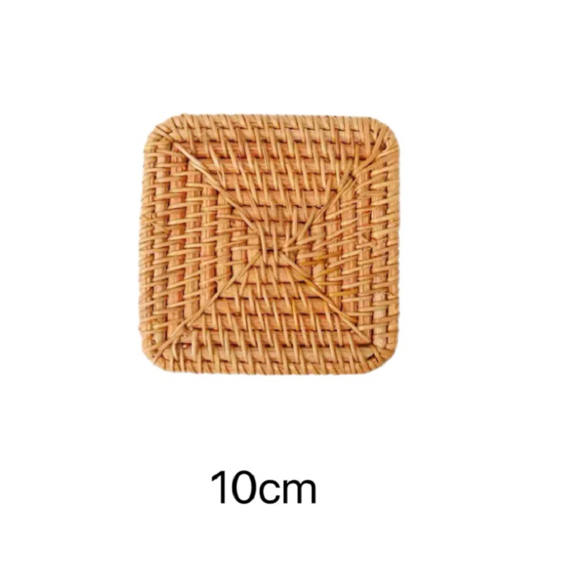 사각 등나무 코스터 10cm