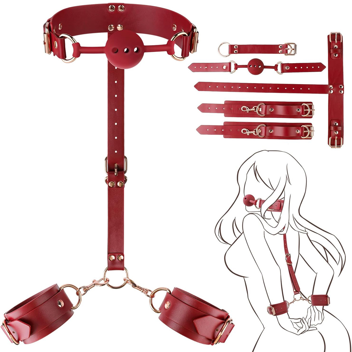 Foreign trade SM adult sex toys High -end backhand stuffy red women…