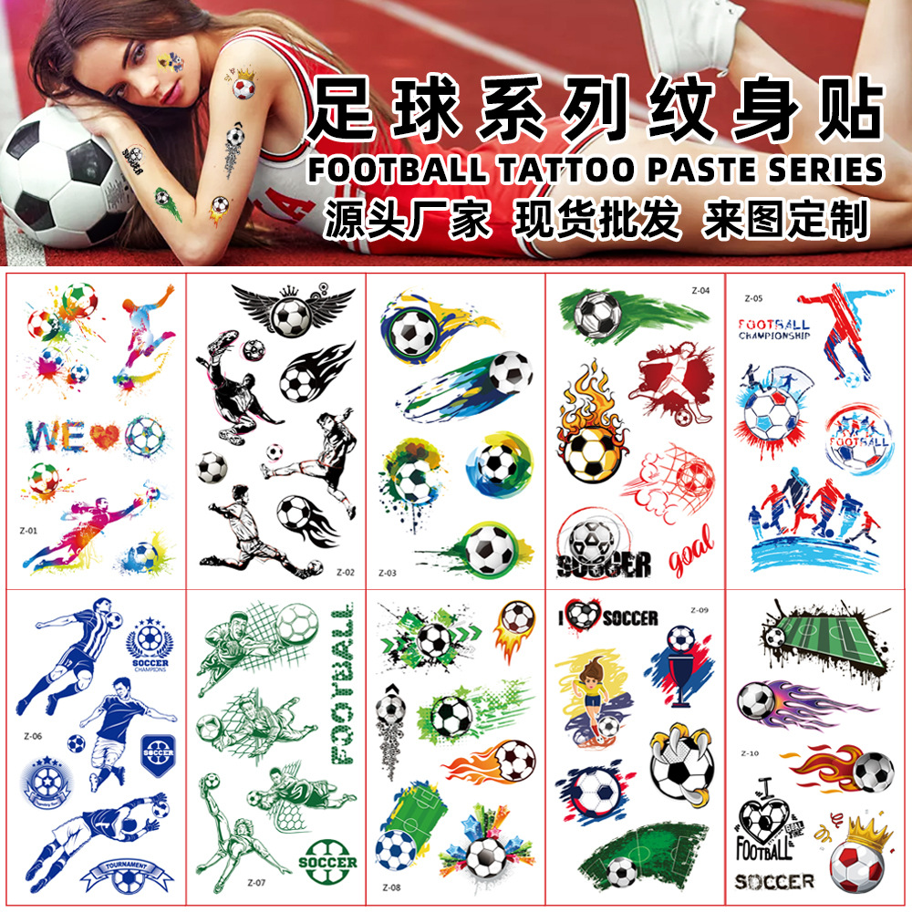 Etiqueta engomada del tatuaje del fútbol del lugar del fabricante