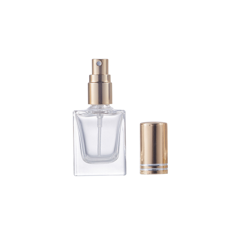Botella de perfumes 10ml botella de spray cuadrada de vidrio vacía botella de viaje transparente botella de muestra pequeña botella de cuatro cuadrados