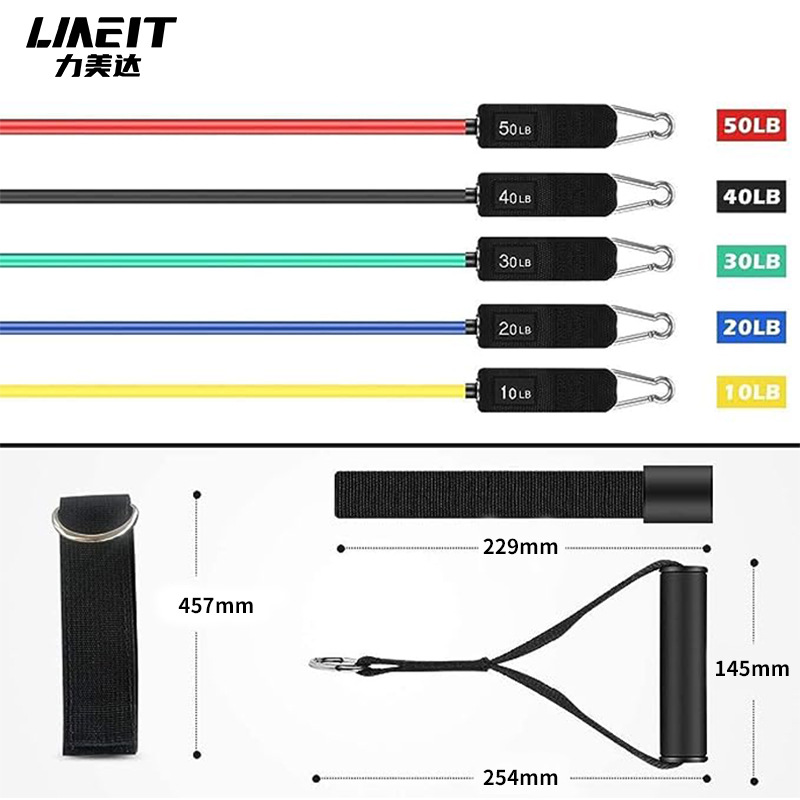 Cross-border dedicado 11 piezas de entrenamiento integral cuerda de tracción 150 libras deportes fitness pecho expansor tire cinturón
