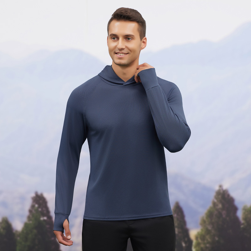 Hombre otoño invierno deportivo suéter con capuz absorción de humedad ropa de ejercicio de secado rápido chaqueta de entrenamiento de correr de manga larga al aire libre