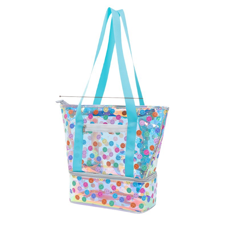 Bolso de punto de onda láser impermeable bolsa de baño de separación seca y húmeda bolsa de playa bolsa de playa de vacaciones de viaje pequeña hada viento