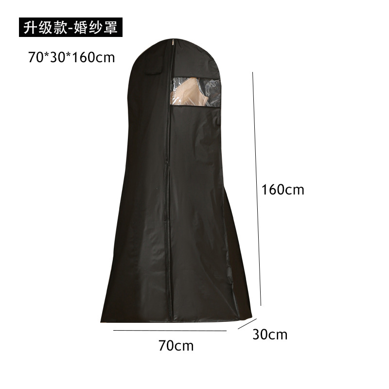 Vestido de boda cubierta de vestir de armario más grueso acabado cubierta de polvo tridimensional tipo plegable bolsa de almacenamiento multipropósito portátil