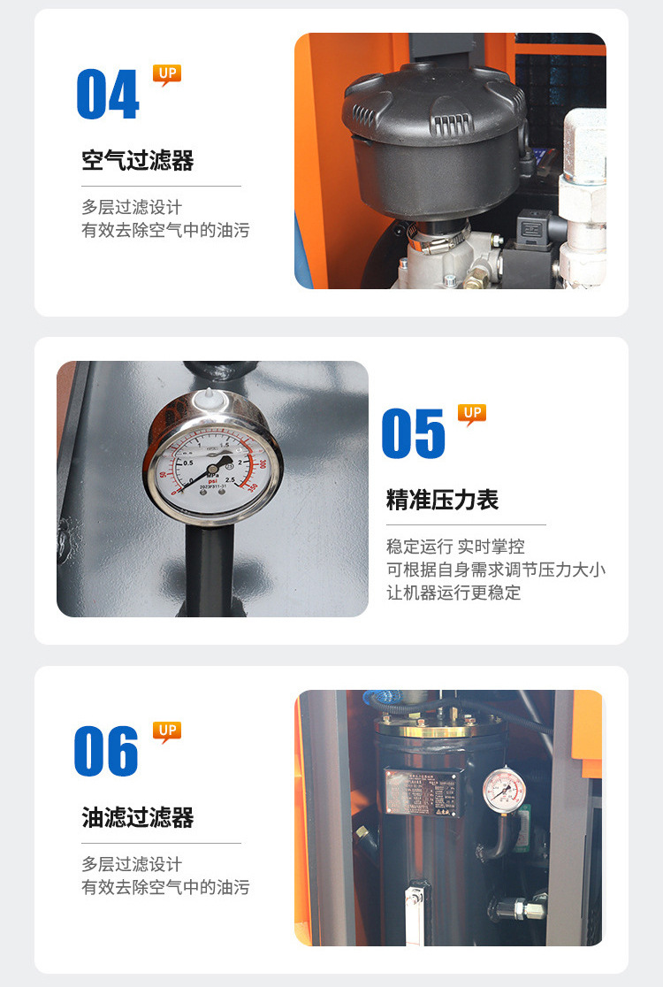 15/22kw screw-type air compressor with integrated frequency conversion, specialized for laser cutting, 16bar air pump 20kg