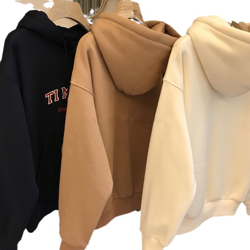 Sudadera para mujer, nueva colección primavera-otoño 2026, diseño de marca de moda, estilo coreano, holgada, elegante, con forro polar, sudadera con capucha de exportación.
