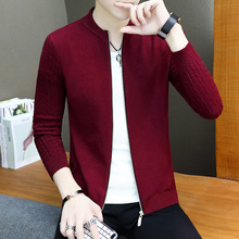 秋冬新款男装立领长袖开衫毛衣潮青少年韩版修身男士个性毛线衣