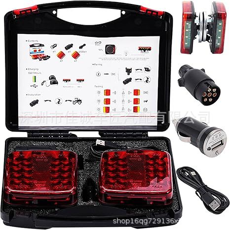 Cross-Border Amazon New Trailer Truck Led Tail Light Side Light Truck Led Warning Light Cigarette Lighter Car Tail Light