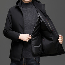 品牌夹克爸爸装男士保暖外套中年冬季休闲可拆卸水貂绒内胆尼克服