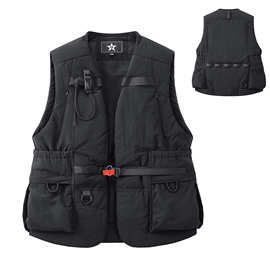 秋冬加厚保暖马甲男士户外多口袋背心新款设计感摄影登山外穿坎肩