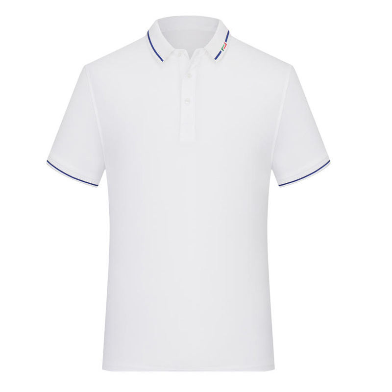 Ropa de trabajo de manga corta de solapa de verano elástica antiadherente seca de alta gama personalizada Camisa de polo Camiseta de hombre de negocios
