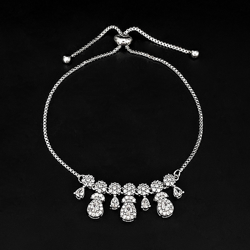 Dai Xi European and American New Style Coral Pull-Out Zircon Bracelet for Women Cross-Border E-Commerce Supply S041