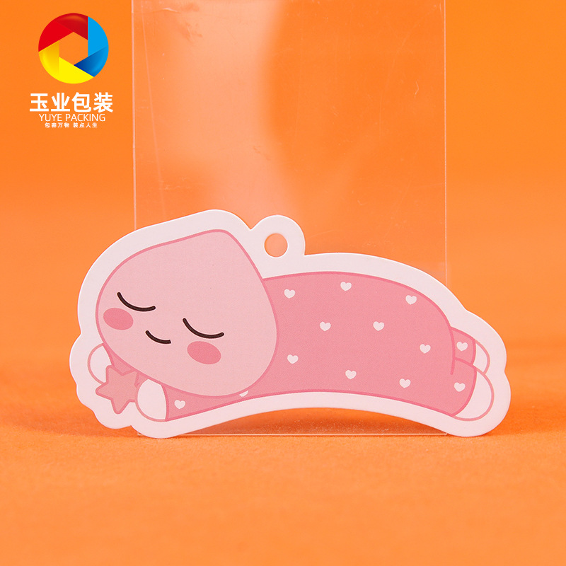 服装鞋帽吊牌服饰卡头对折飞机孔白卡纸袜卡袜子标签袜子标签纸卡