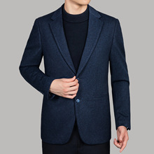 2025秋冬高级男士羊毛西服商务休闲时尚舒适保暖西装职业爸爸外套