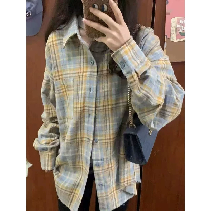 Допамин легкая экстравагантная клетчатая рубашка высокого класса