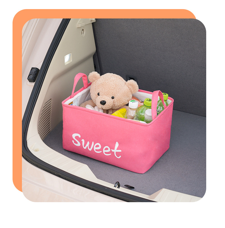 Car Trunk Storage Box Storage Box Cartoon Car Storage Box Large Capacity Car Storage Basket with Handle