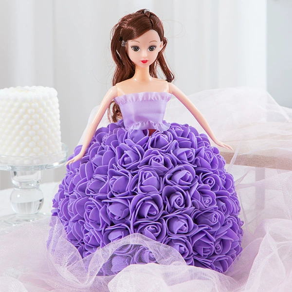 Purple Barbie doll, gift box